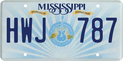 MS license plate HWJ787