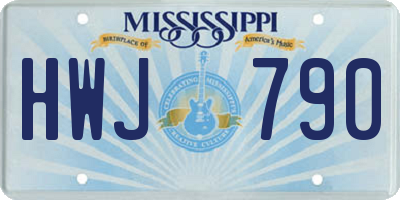 MS license plate HWJ790