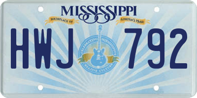 MS license plate HWJ792