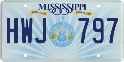 MS license plate HWJ797