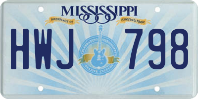 MS license plate HWJ798