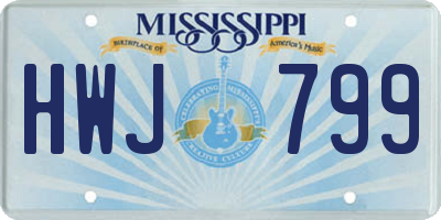 MS license plate HWJ799