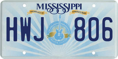 MS license plate HWJ806