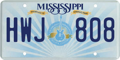 MS license plate HWJ808
