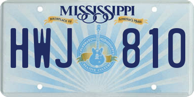 MS license plate HWJ810