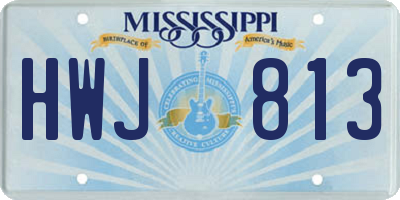 MS license plate HWJ813