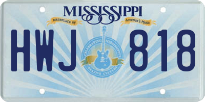 MS license plate HWJ818