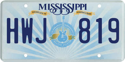 MS license plate HWJ819
