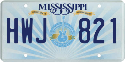 MS license plate HWJ821