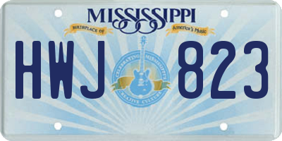 MS license plate HWJ823