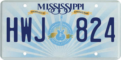 MS license plate HWJ824