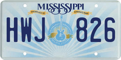 MS license plate HWJ826