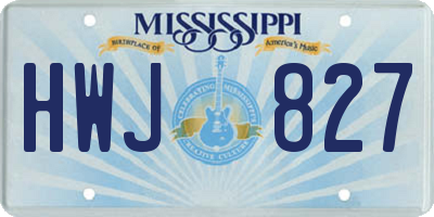 MS license plate HWJ827
