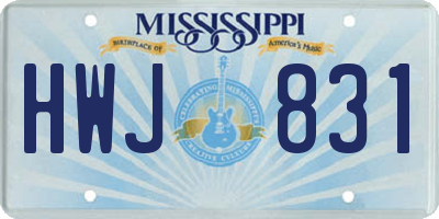 MS license plate HWJ831