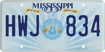 MS license plate HWJ834