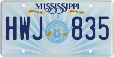 MS license plate HWJ835