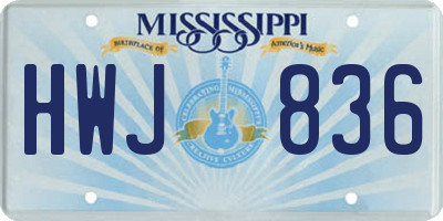 MS license plate HWJ836