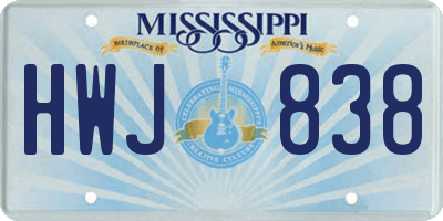 MS license plate HWJ838
