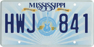 MS license plate HWJ841
