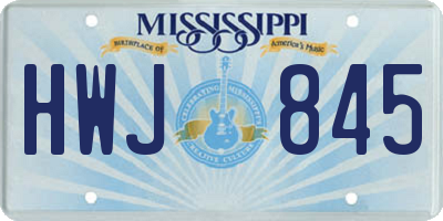 MS license plate HWJ845