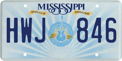 MS license plate HWJ846