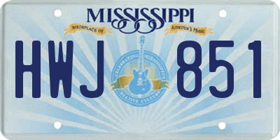 MS license plate HWJ851