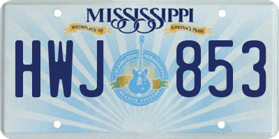 MS license plate HWJ853