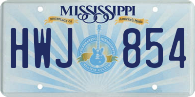 MS license plate HWJ854