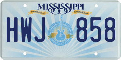 MS license plate HWJ858