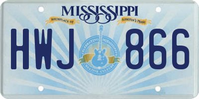 MS license plate HWJ866