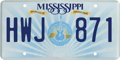 MS license plate HWJ871