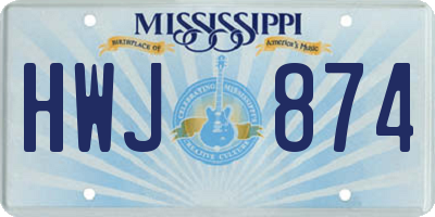 MS license plate HWJ874
