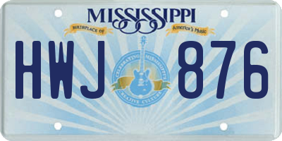 MS license plate HWJ876