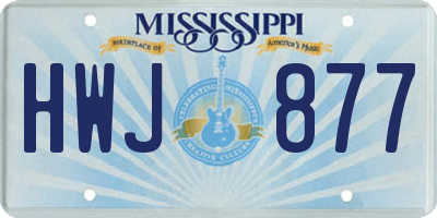 MS license plate HWJ877