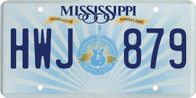 MS license plate HWJ879