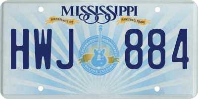 MS license plate HWJ884