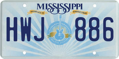MS license plate HWJ886