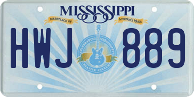 MS license plate HWJ889