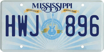 MS license plate HWJ896