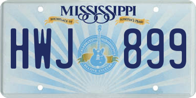 MS license plate HWJ899