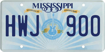 MS license plate HWJ900