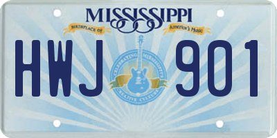 MS license plate HWJ901