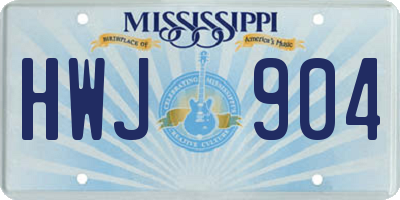MS license plate HWJ904