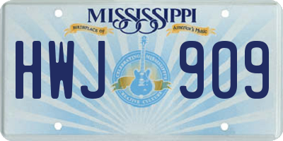 MS license plate HWJ909
