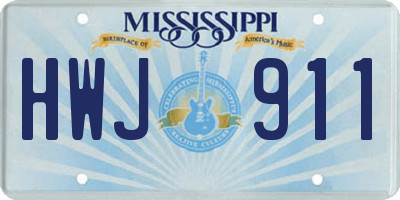 MS license plate HWJ911
