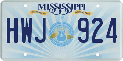 MS license plate HWJ924