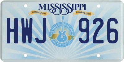 MS license plate HWJ926