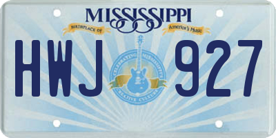 MS license plate HWJ927