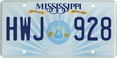 MS license plate HWJ928