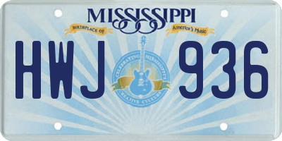 MS license plate HWJ936